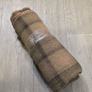 Vintage Brown and Tan Plaid Table Linen